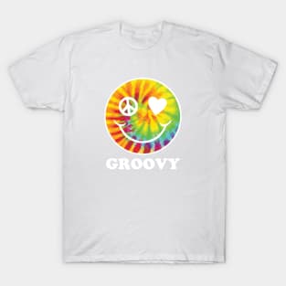 Groovy Emoji Face Vintage Retro Music Shirt Rave Party Wear Smiley Happy T-Shirt